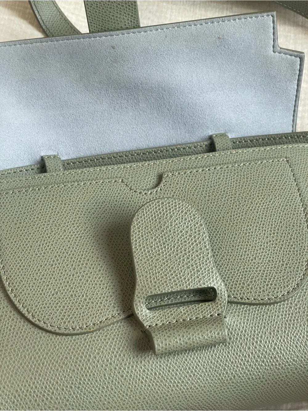 Senreve Aria Olive Green Pebbled Leather Crossbody